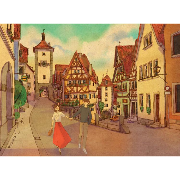 150-teiliges Puzzle - Rothenburg, Deutschland, beliebtes koreanisches Puzzle