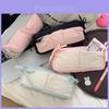 Canvas Cloud Ribbon Butterfly Pencil Case With Large Capacity For Students And School Supplies