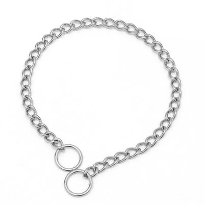 Hundehalsband aus Edelstahl mit doppelter Ringkette für Haustier-Spaziergangtraining(1.6mm*30cm)