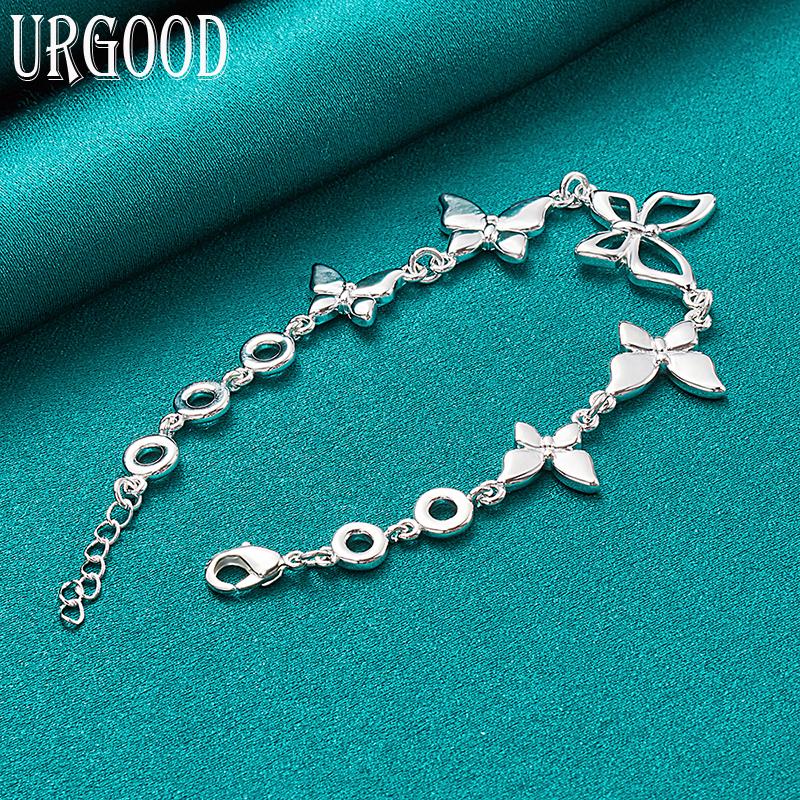 925 Sterling Silver Cute Butterfly Bracelet Women's Party Wedding Gift Fashion Jewelry