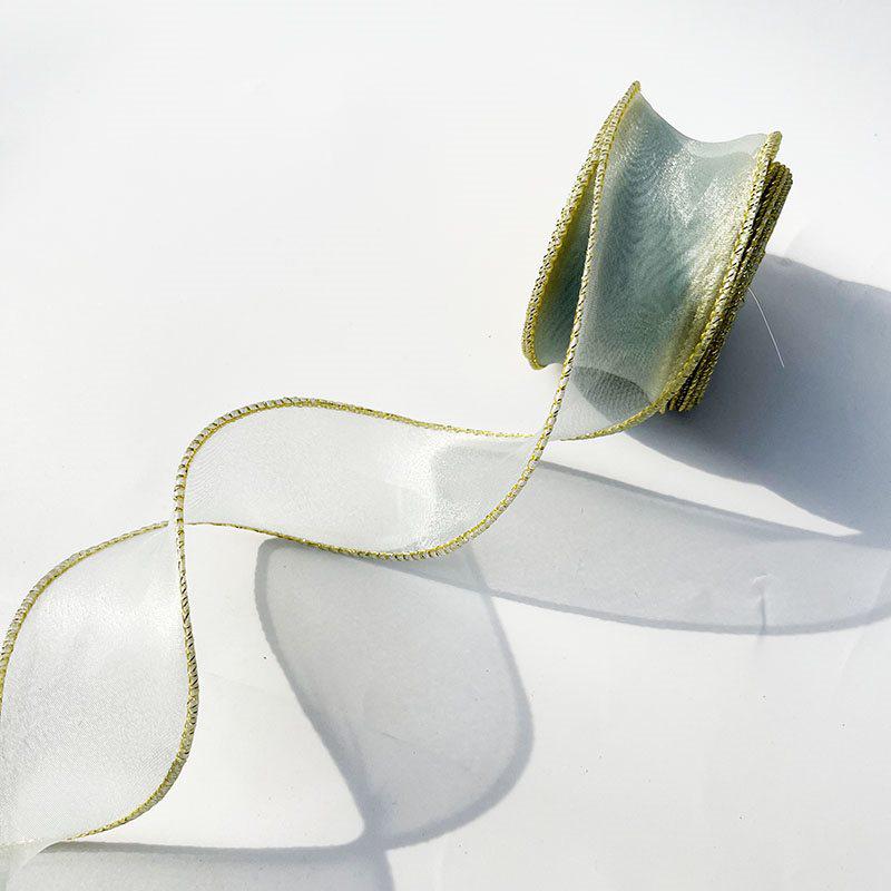 Iridescent Pearl Wave Silk Ribbon: Fishtail Yarn for Floral Arrangements & Decorations