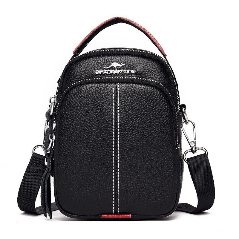 Genuine cow leather shoulder crossbody bag for women  luxurious high-quality mobile phone bag  women's messenger bag
