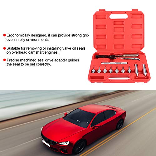 Duokon Valve Stem Seal Remover Kit, 11-Piece Set Valve Stem Seal Pliers Removal and Installation Kit with Long Drive Handles for Automotive Garage Too