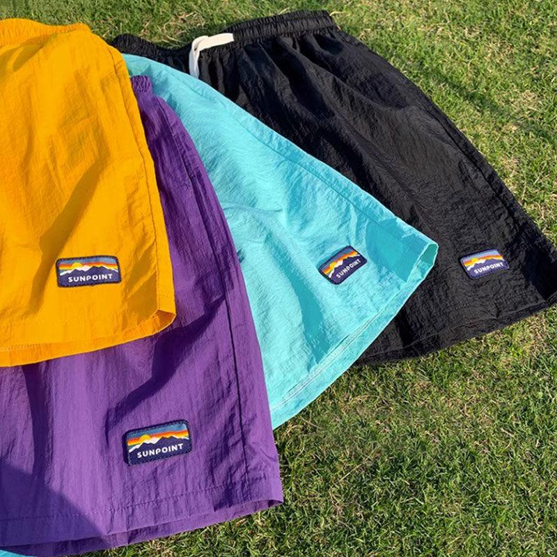 American Style Quick Drying Shorts for Men In Summer Thin Ice Silk Sports and Casual Mid Length Pants Versatile and Loose Beach Five Quarter Pants