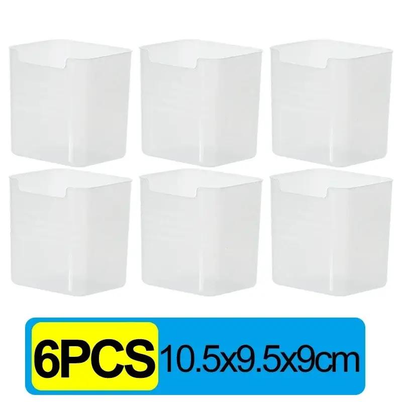 

6PCS Refrigerator Storage Boxes Kitchen Fruit Vegetable Fresh-keeping Box Fridge Side Door Container Organizer Accessories прозорий