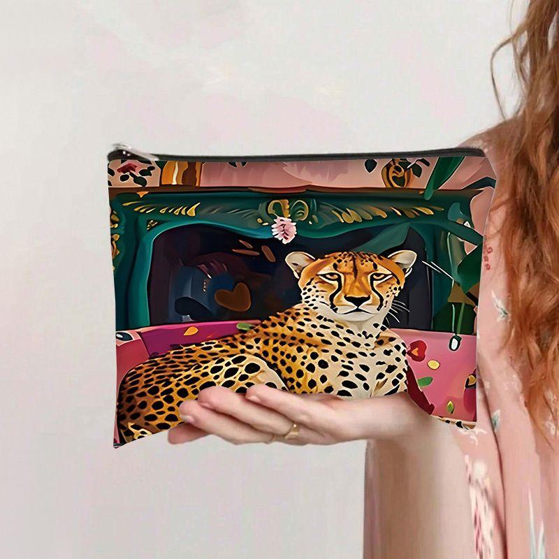 Dámská plátěná kosmetická taška, velkokapacitní úložný prostor, kosmetická toaletní taška, studentské psací potřeby, pouzdro na tužky se zipem