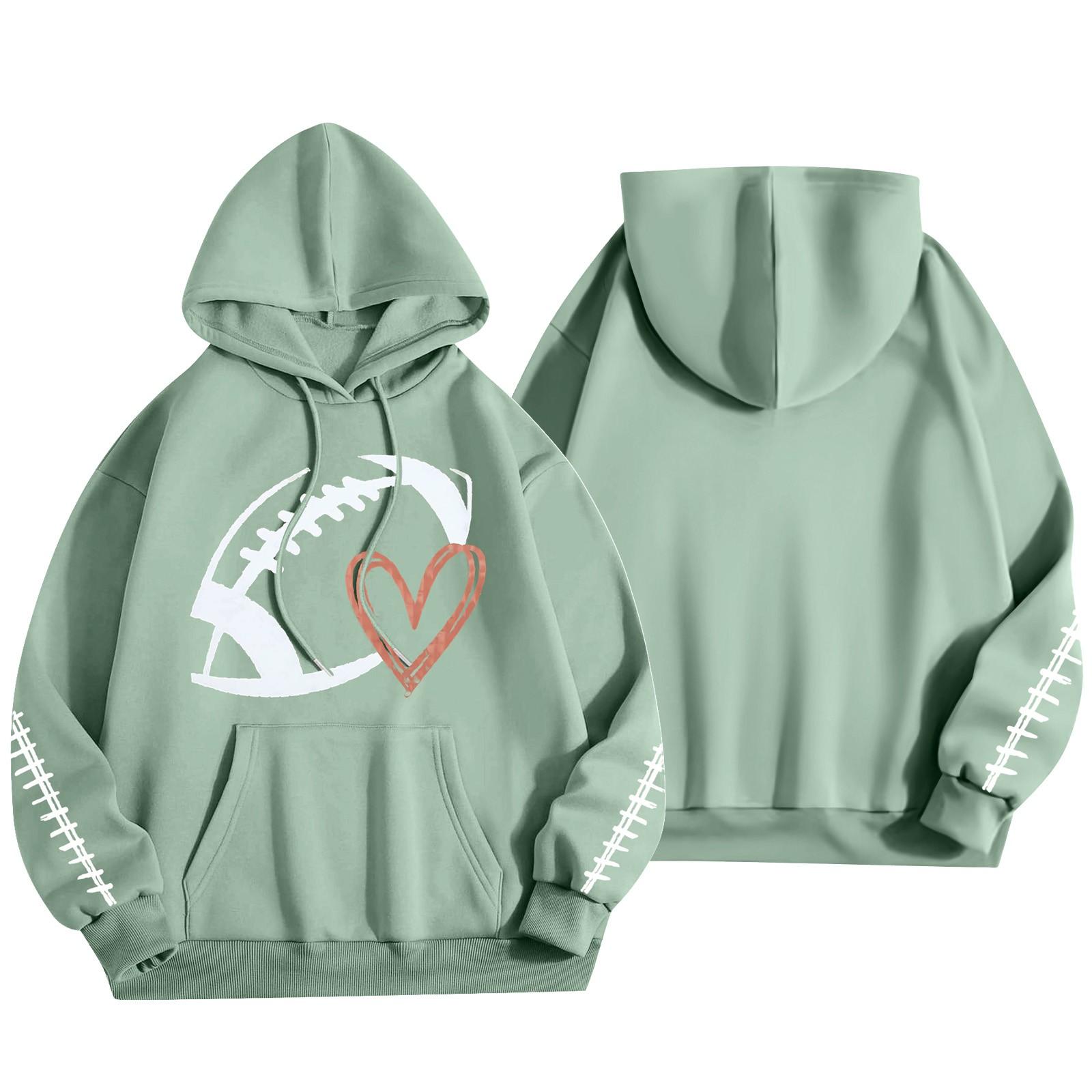 

Женская модная легкая толстовка с длинными рукавами и карманами с принтом регби S