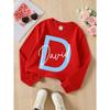 David Signature Design Girls' Crew Neck Fashion Sweatshirt, Autumn and Winter Western Style Top, Children's Long Sleeved T-shirt,
