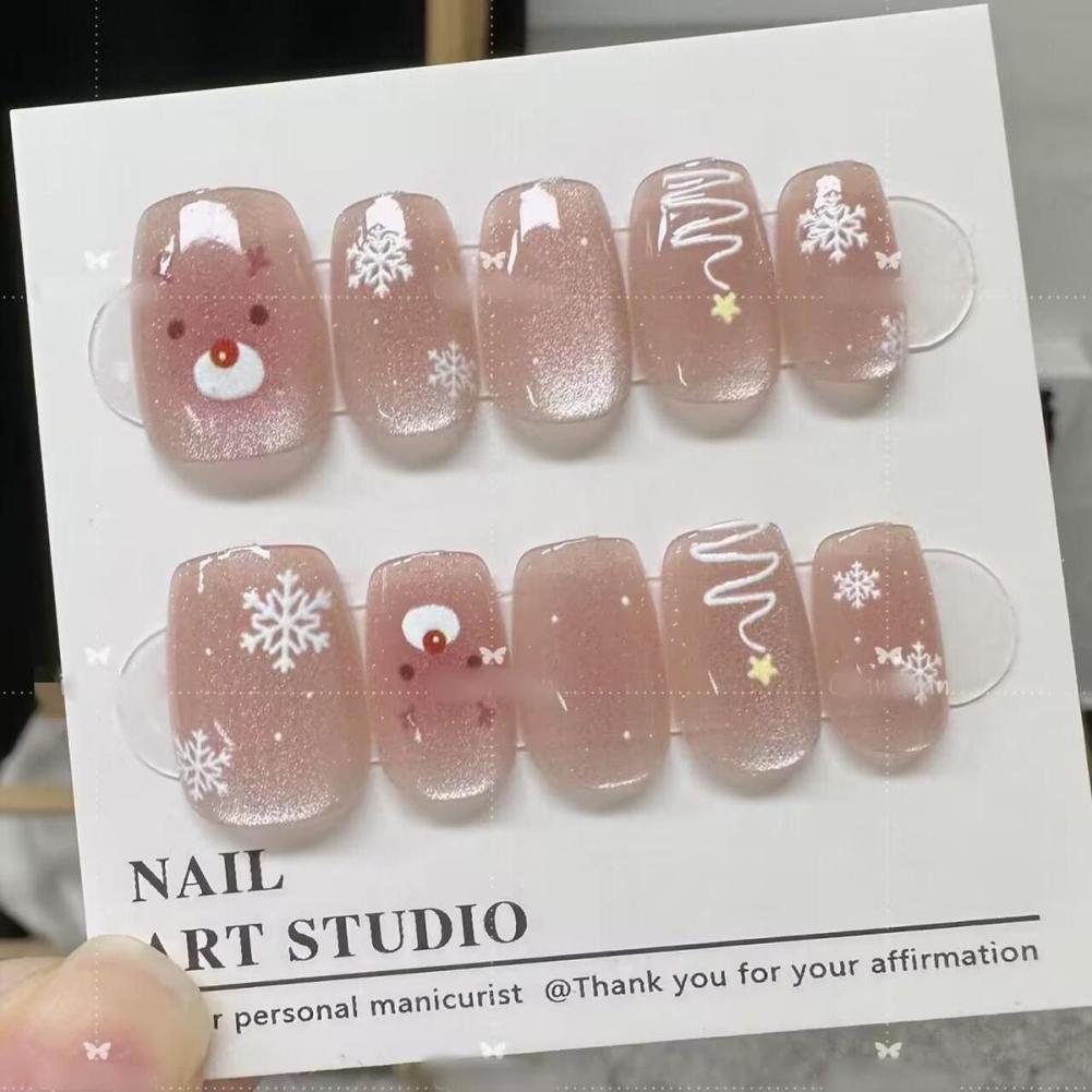 

Маникюрные накладные ногти ручной работы износостойкий SMD-дизайн легко в искусстве накладной дизайн ногтей эксплуатация F6B4 D010-1set