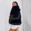 European and American Style Mid-Length Imitation Mink Fur Coat for Women