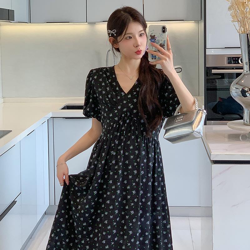 2026 Summer Korean Floral Maternity Dress XL