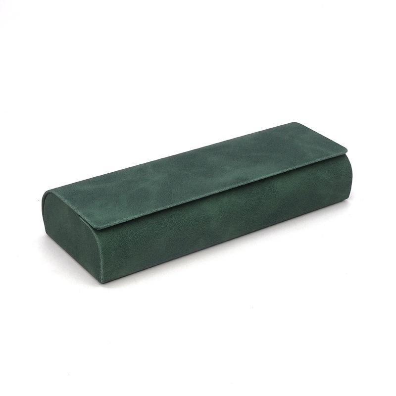 

Hard Eyewear Case High-Quality Sunglasses Storage Case Pu Leather Glasses Box Lightweight Pressure Resistant Glasses Box зелений