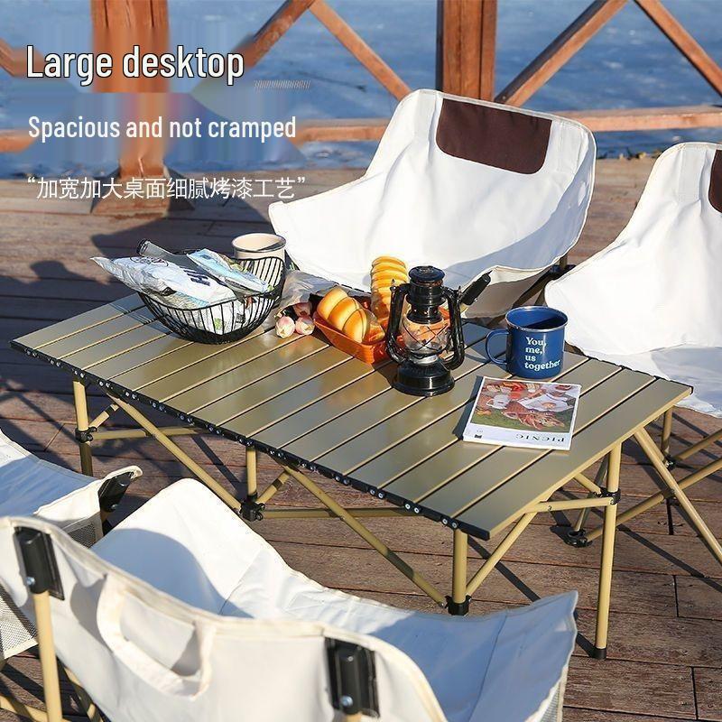 Mond-Liege Tragbares Outdoor-Campingtisch- und Stuhlset mit Rückenlehne - Praktisch für die Lagerung & Multifunktional einsetzbar