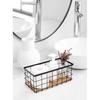 TIEYIPIN Farmhouse Decor Metal Wire Storage Baskets, Wood Base Containers Organizing Basket Caddy Bin for Kitchen Cabinets, Bathroom, Pantry, Garage,