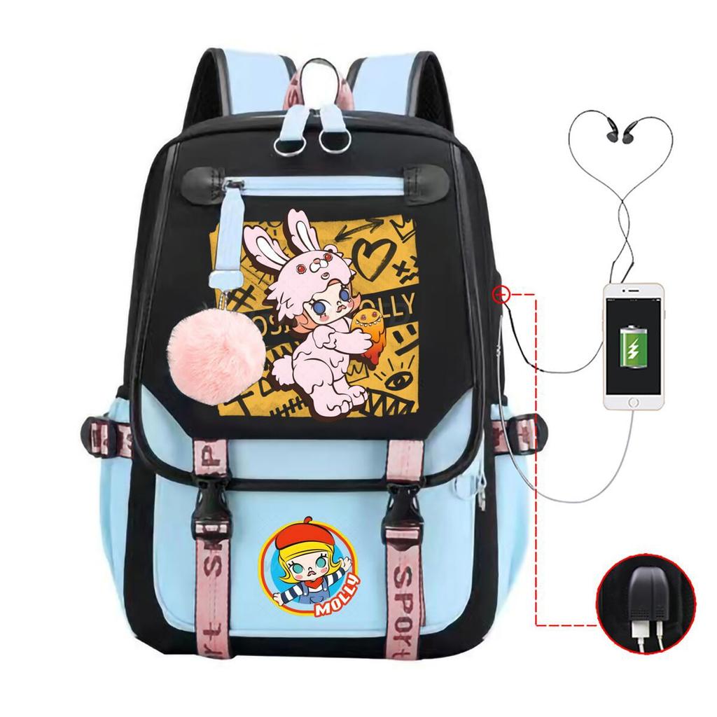 Printed fashion schoolbag college style junior high school high school students large capacity backpack