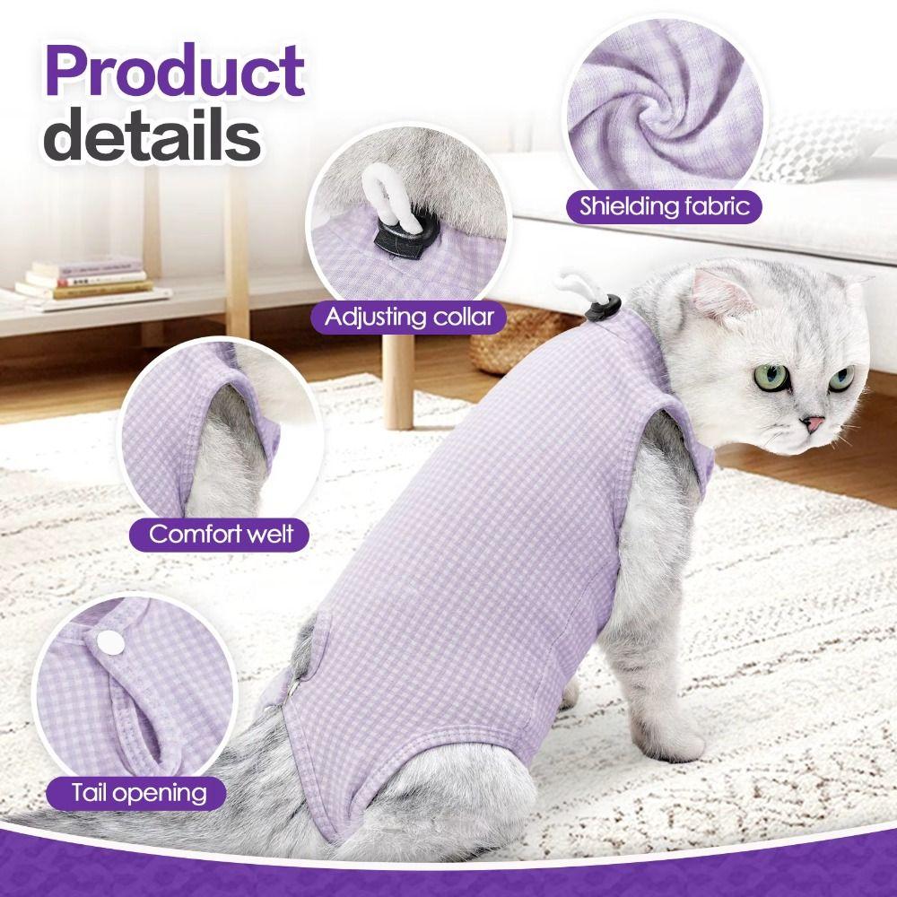 High Elastic Cat Sterilization Clothes Soft Cotton Recovery Onesie  Professional Use
