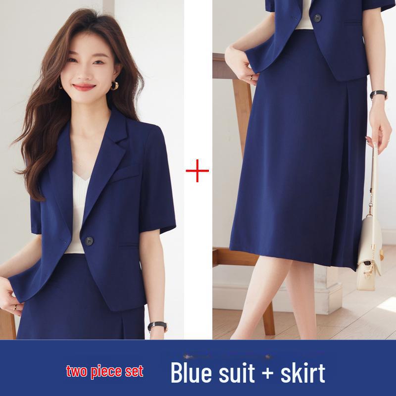 Women's Black Short-Sleeve Slim Fit Summer Blazer