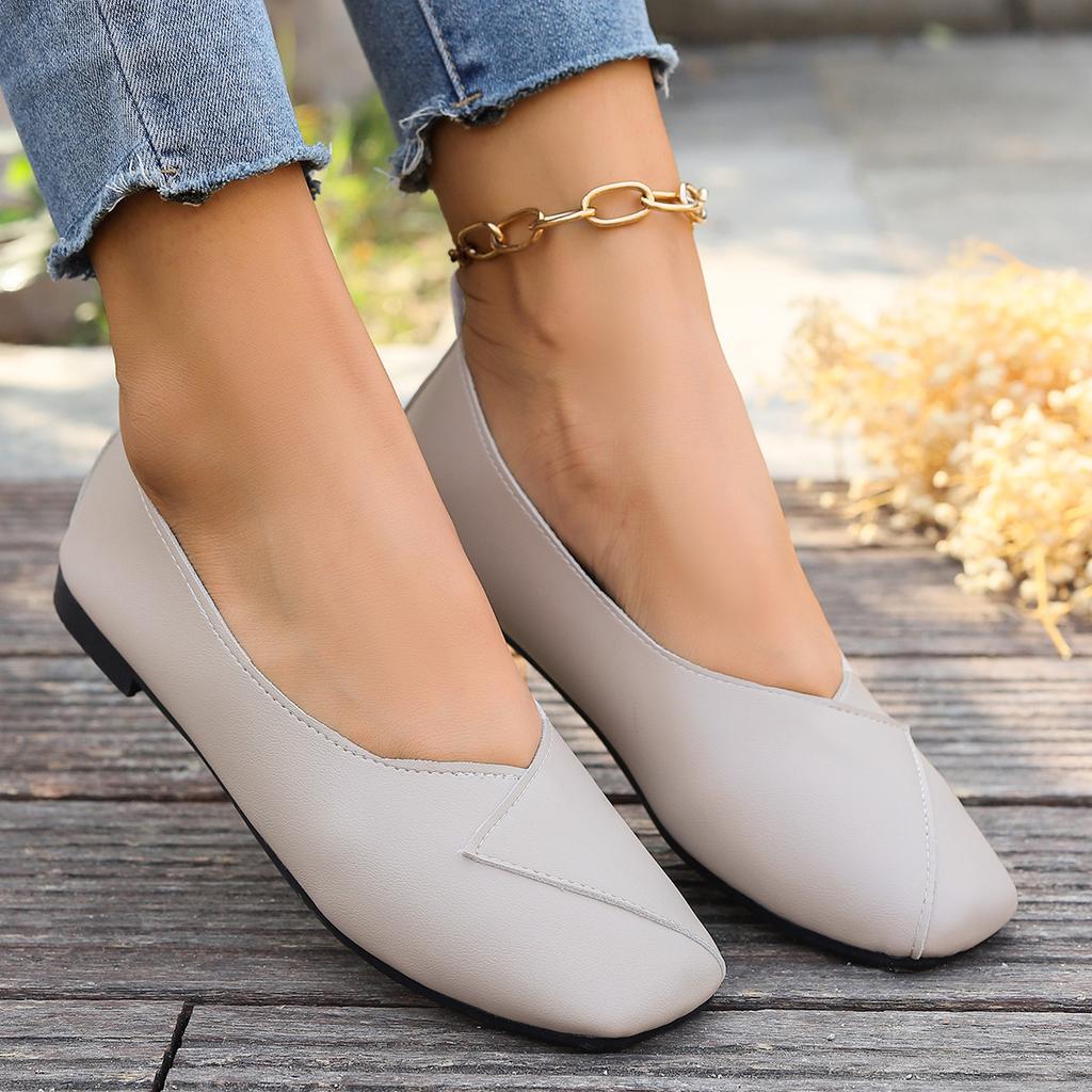 Women Flats Shoes Spring New Metal Buckle Loafers Soft Sole Shallow Mouth Sneakers Women Casual Office Comfortable Shoes Women