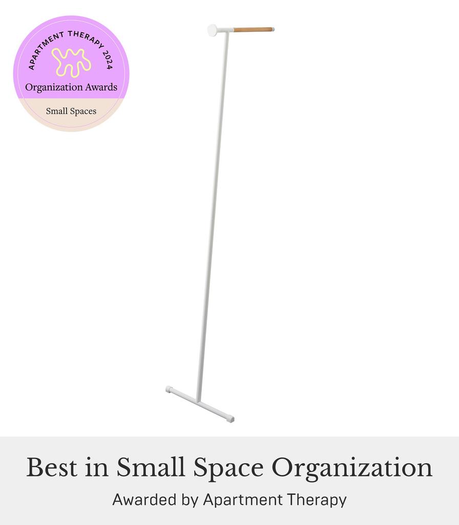 Yamazaki Tower Garment X D47 X 5972 Steamer/Ironing Hanger, White, Approx. W38.5 H162cm, Wall-Mountable,