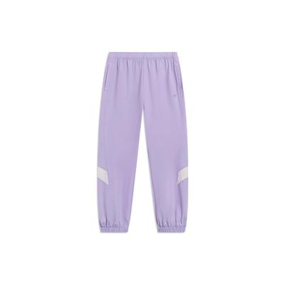 Li Ning Sports Trend Series Solid Color Loose Fit Joggers Women Joggers Rose-Purple AYKT168-5