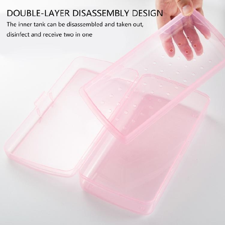 Quick Dry Manicure Equipment Disinfections Box Alcohols Immersions Cleaning Case Portable PP Construction Hygiene Case