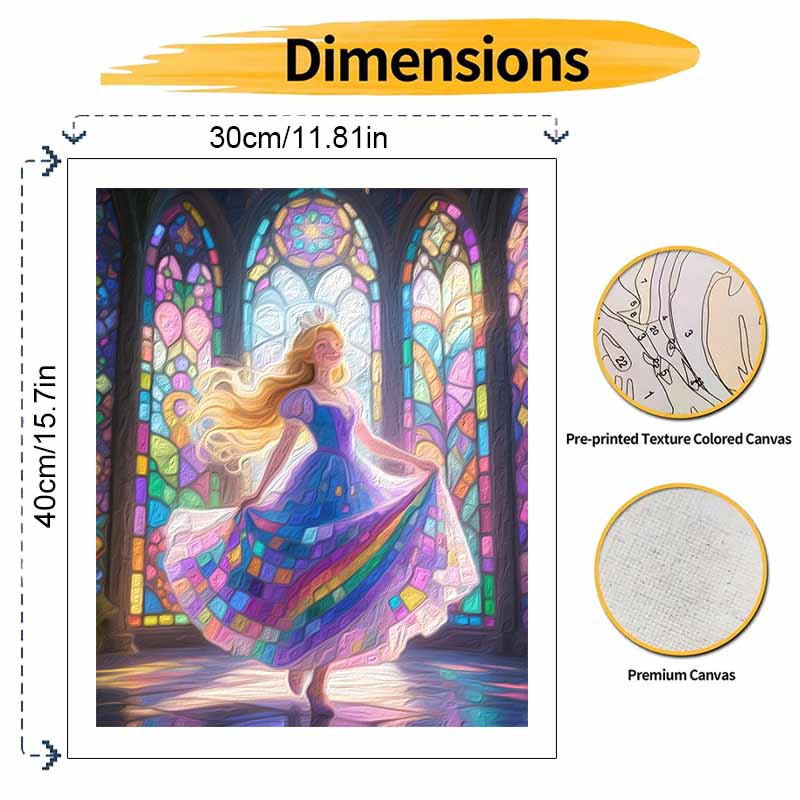 Disney Princess Stained Glass Oil Painting Hand Painting Coloring Painting Handmade Diy Home Decoration Gift