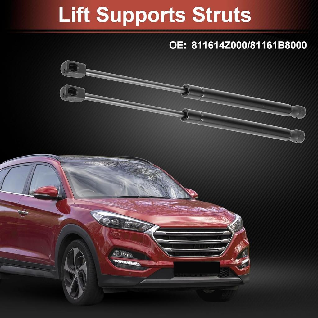 ACROPIX Front Hood Lift Supports Gas Struts Gas Spring Fit for Hyundai Santa Fe 2013-2018 Black No.811614Z000/81161B8000 - Pack of 2