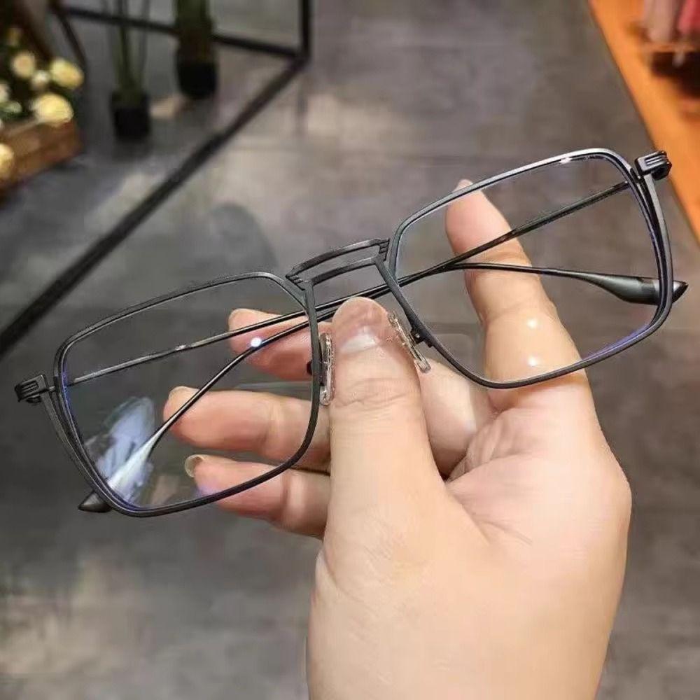 Metal Frame Anti Blue Light Glasses Square Frame Optical Eyeglasses Men's Eyewear  Reading