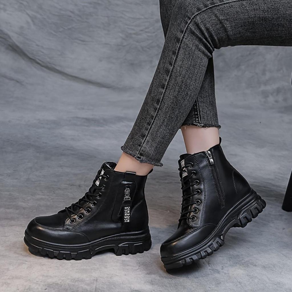 New Women's Velvet Martin Boots Warm Short Boots with Velvet Inner Anti Slip Flat Boots Women's Boots
