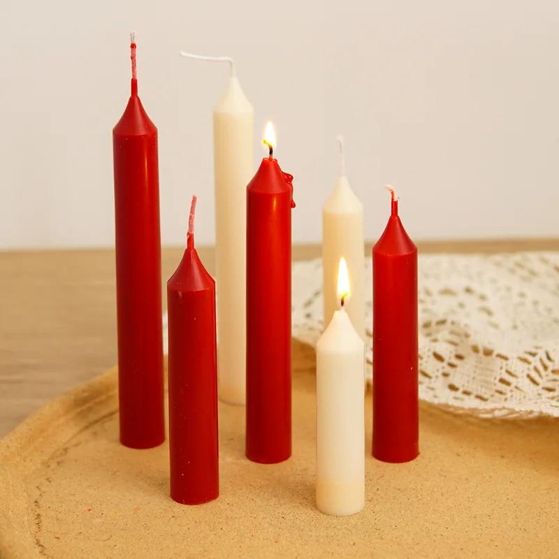 2.2cm Diameter Pointed Cylindrical Long Rod Candle Mold Acrylic Plastic Mould Handmade Candles Making Tool Durable PC Material