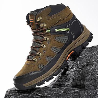 Autumn and Winter Men's Outdoor Hiking Shoes Medium Hiking Shoes Velvet Warm Leisure Sports Large Size Men's Shoes