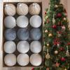 Christmas Tree Decoration Set with Flocked Balls And Baubles