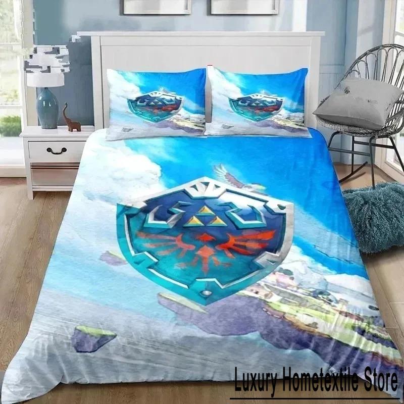 3D Cartoon Zeldas Series Bedding Set Duvet Cover Bed Set Quilt Cover Pillowcase Comforter King Queen Size Boys Adult Bedding Set