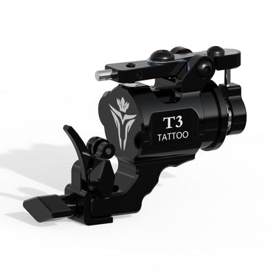 T3 Rotary Tattoo Machine Hollow Cup Powerful Motor Rear Drive Leaf Spring RCA Tattoo Frame with Needle Pressing Wheel for Professional Body Art
