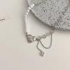 New Niche Design Sense Splicing Pearl Necklace Ins Wind Love Pendant Collarbone Chain New Trendy