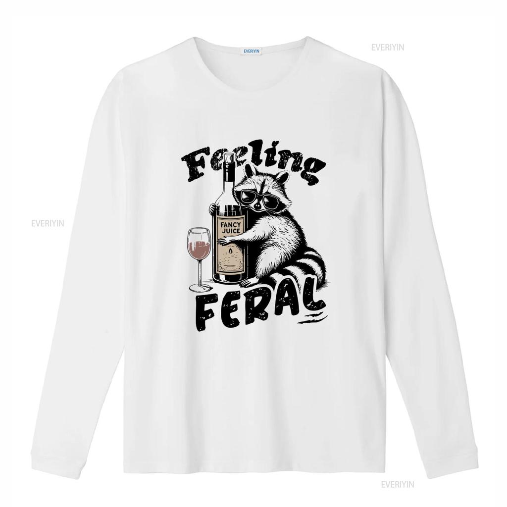 Feeling Feral Funny Raccoon T Shirt Sarcastic Trash Panda with Vintage Adult Humor Oversized Retro Grunge Design In Sunglasses