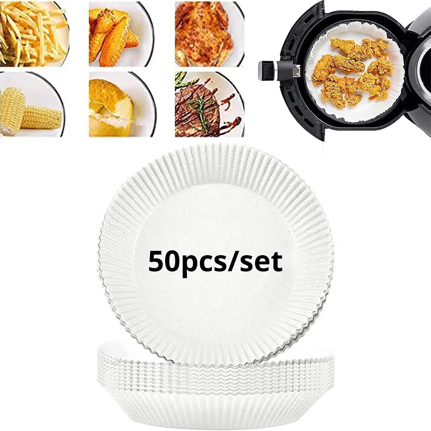 

Disposable Air Fryer 50pcs/set Paper Liner 23CM Oil-proof Water-proof Airfryer Disposable Cooking Paper Trays Baking Paper