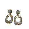 Vintage 24K Gold-Plated Openwork Carved Texture Luxury Style Earrings