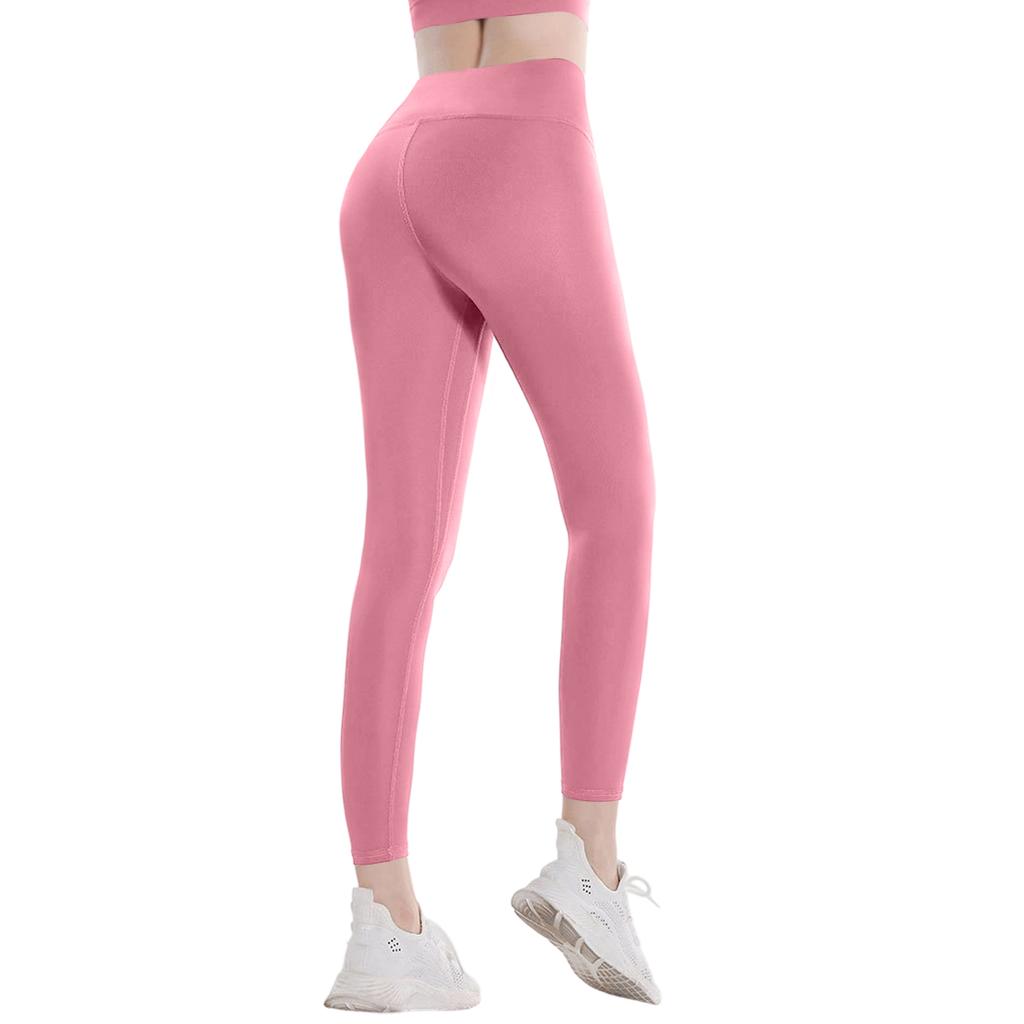 Damen Lange Schnelltrocknende Fitness-Sporthose, Enganliegende High-Waist Laufhose mit Po-Lifting