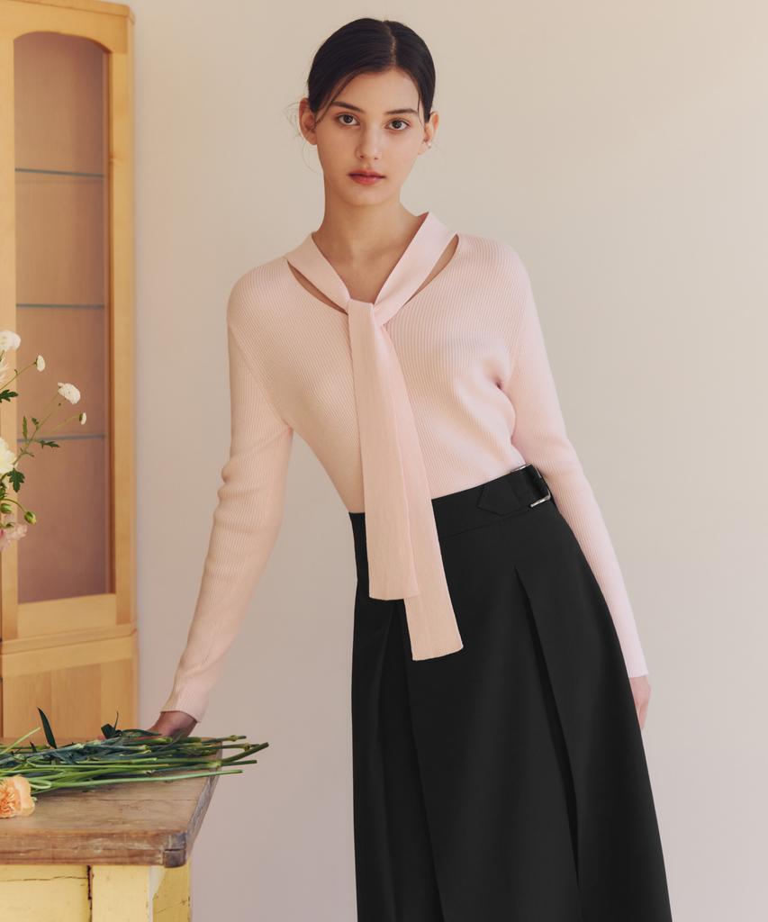 ZEROSTREET [2 Colors] Ribbon Tie Knit