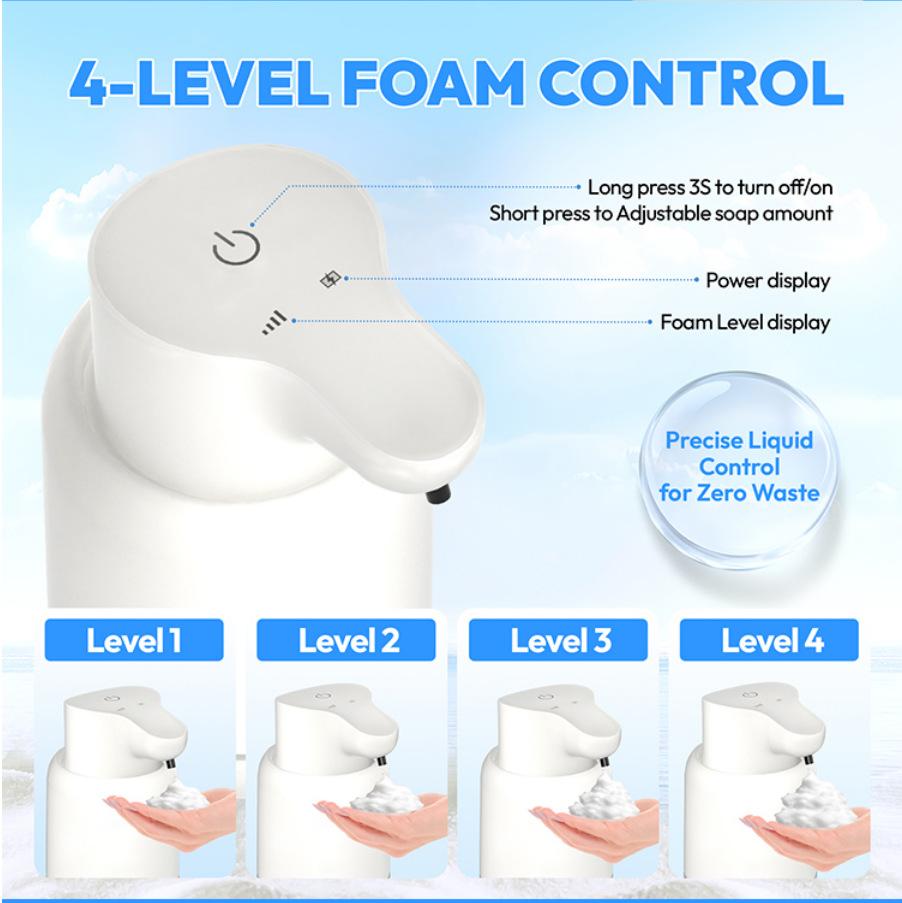 Automatic Foam Soap Dispenser Touchless Foaming Soap Dispenser USB Rechargeable Electric 4 Level Adjustable Liquid Dispenser