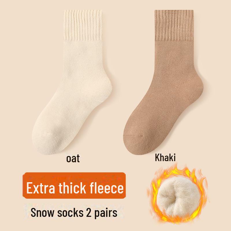 "Women's Plush Winter Socks - Velvet, Thick, Warm Mid-Tube Home & Sleep Socks"