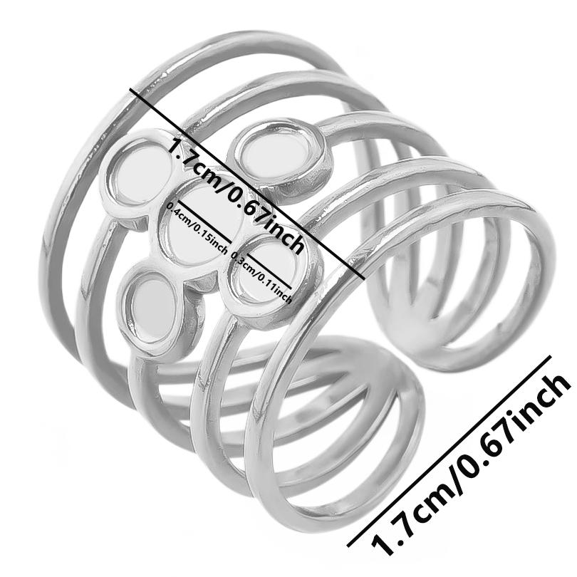 1/5pcs Silver Color Snake Beads Round Heart Stainless Steel Rings For Women Men Accessories Vintage Jewelry Finger Ring Anillos