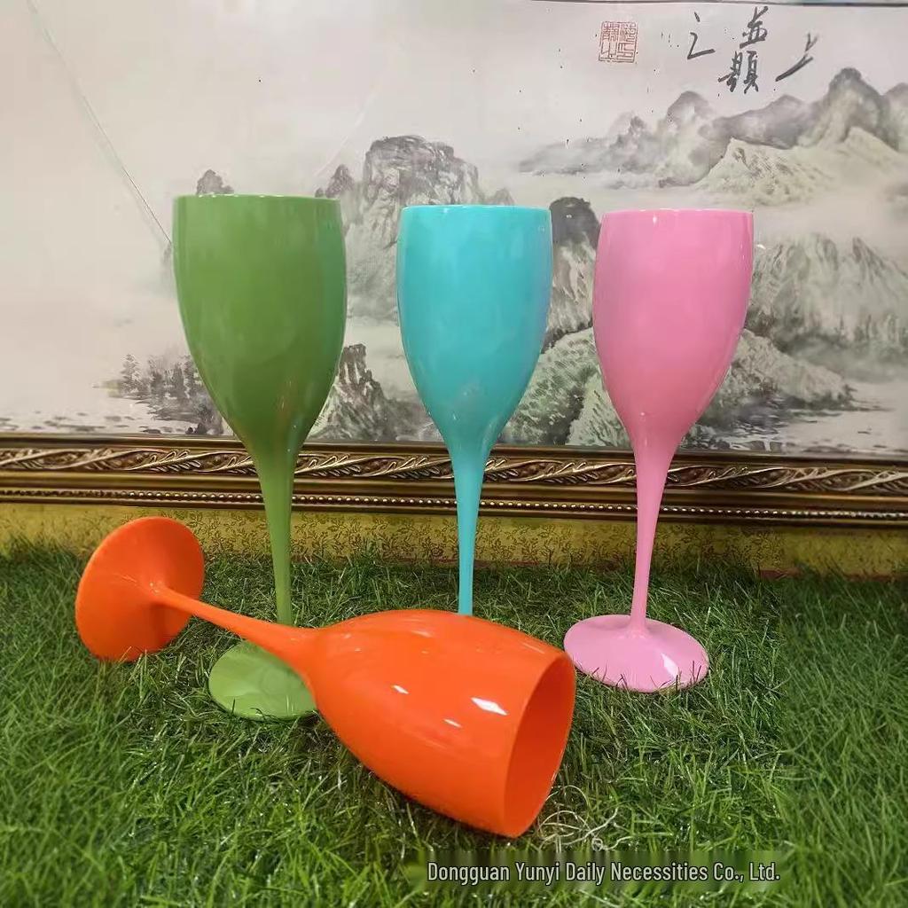 18 Oz. High-Stem PS Plastic Wine & Champagne Glass - Color-Changing, Transparent