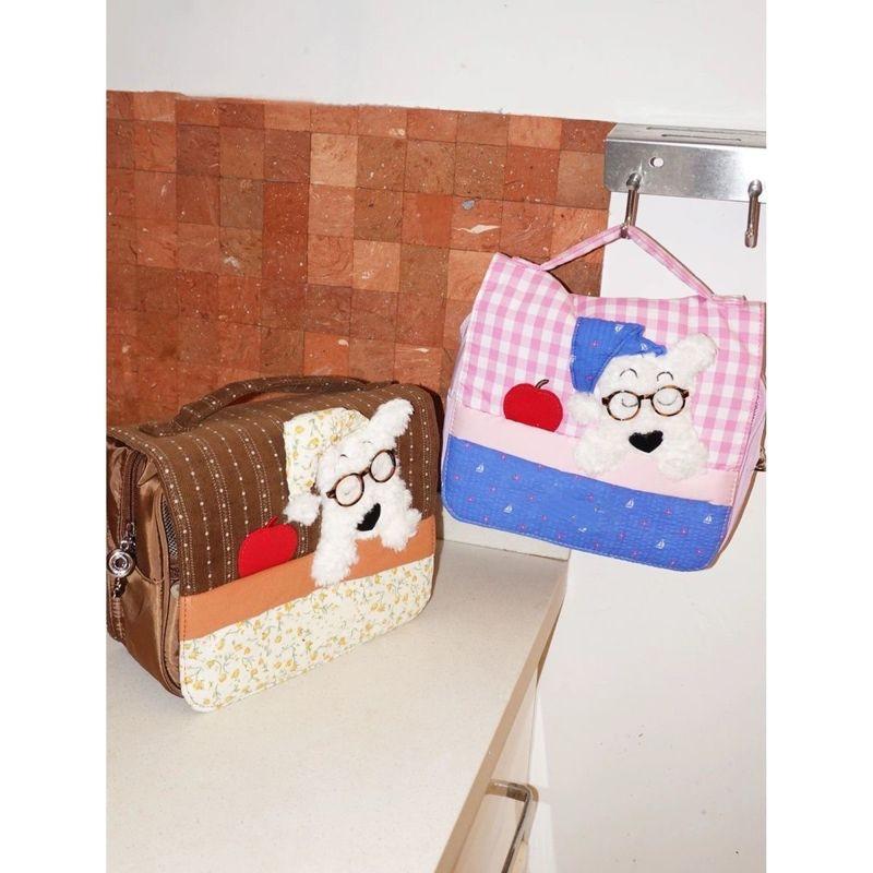 

2025 New Bags Haha Puppy Good Night Cute Bag Tagi Portable Toiletry Bag Makeup Women s Bag Pink