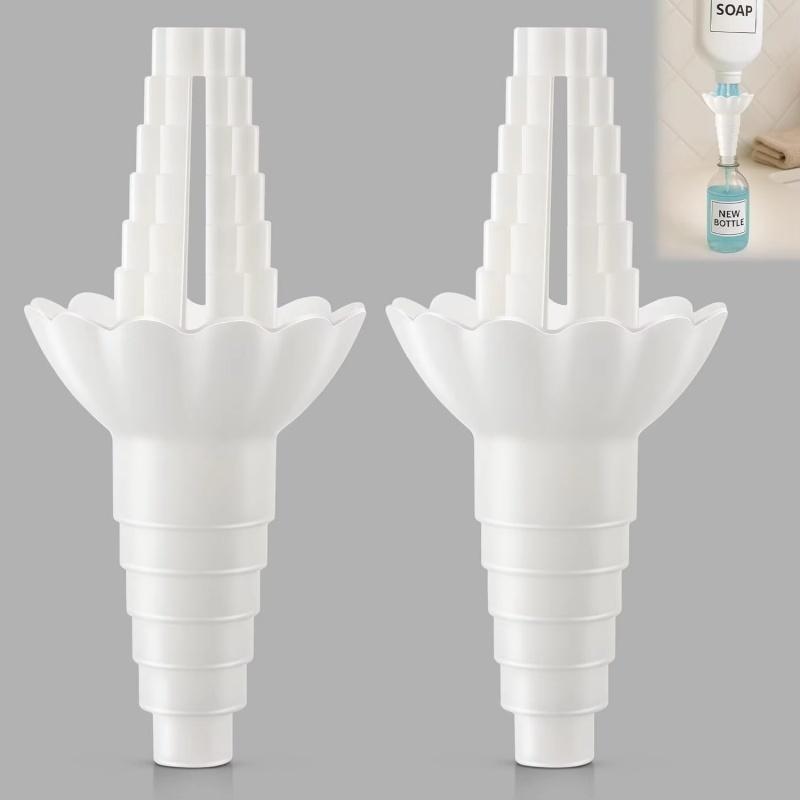 Kit Universel de Vidange de Bouteille - Connecteur Réutilisable de Transfert de Liquide avec Adaptateur Entonnoir Sans Déchets, Compatible avec Savon, Shampoing
