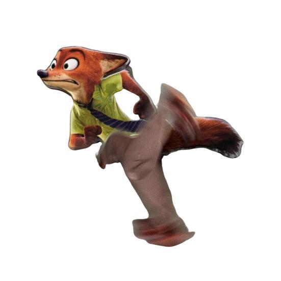 Drehbarer Fuchs Hase Kühlschrankmagnet Acryl Cartoon Filmfigur Tier Kühlschrankmagnet Heim Büro Küchendekoration Filmfans Geschenk