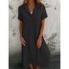 DICIFY Women's Fashion Summer Spring Solid Color Print V-Neck Short Sleeve Casual Dresses