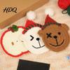 Handmade Cup Mat Christmas Bear Fruit Crochet Coaster Kit DIY Crocheting Beginner Friendly Set with Accessory Knitting Round Mug for Table