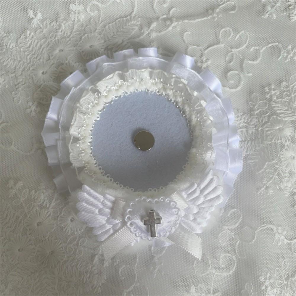 New Lace Trim Badge Holder Finished Product Angel Wings Badge Ita Bag Cross Accessories Handmade Pins Display Base